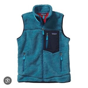 Patagonia Women’s Classic Retro-X Turquoise Vest Blue & Red Lining